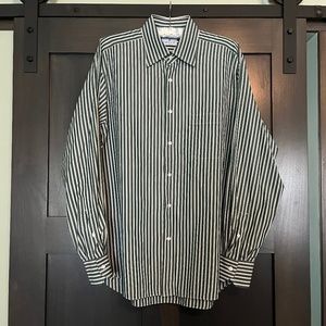 Truzzi [Milano] NWOT stripe button down mans shirt  Size 17